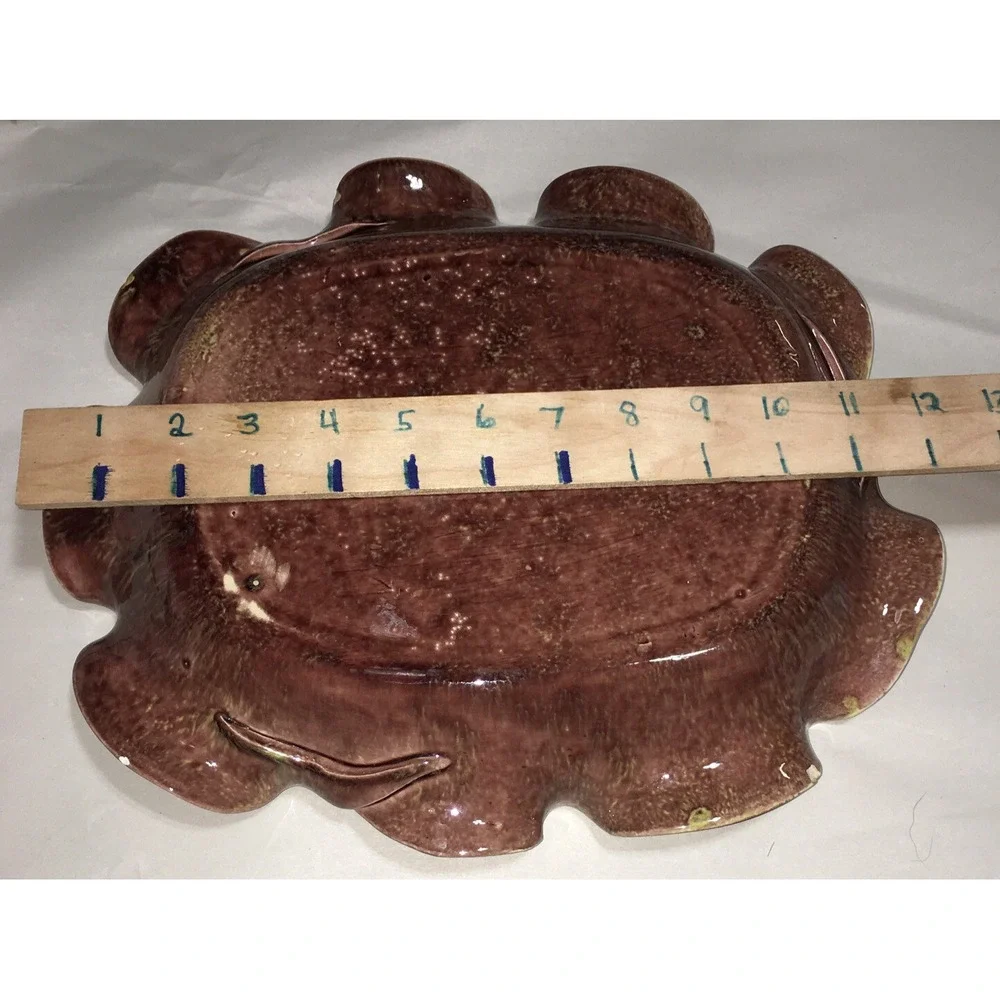 Vintage HAND THROWN POTTERY BOWL DISH APPLIED 3- D PINK ROSES